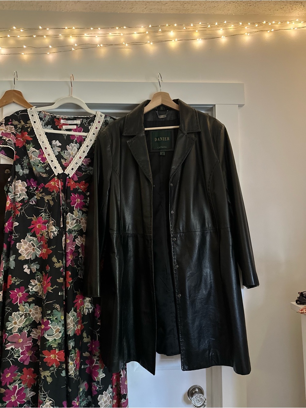 Danier Black Leather Long Coat